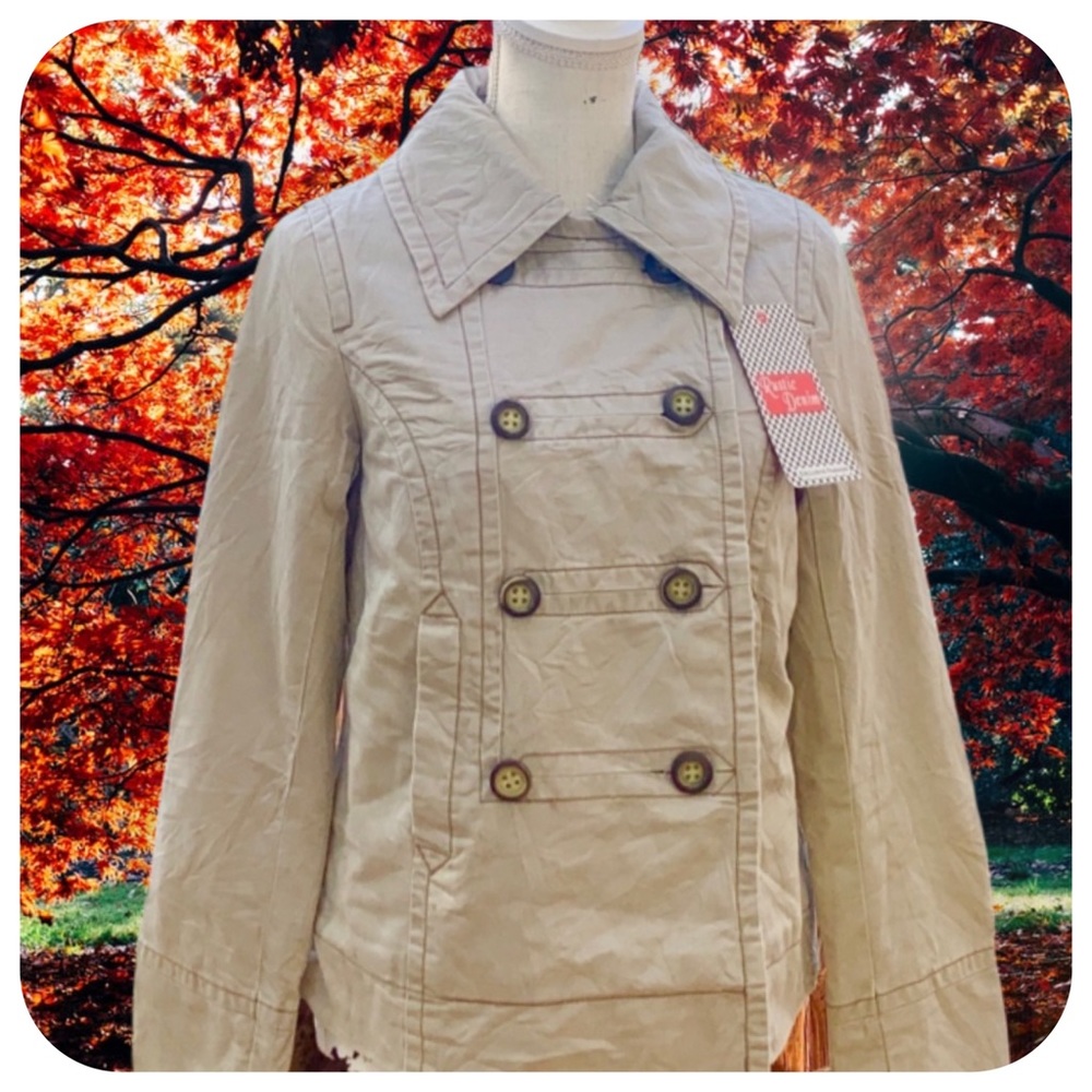 Rustic Denim Pea Coat, L - NWT
